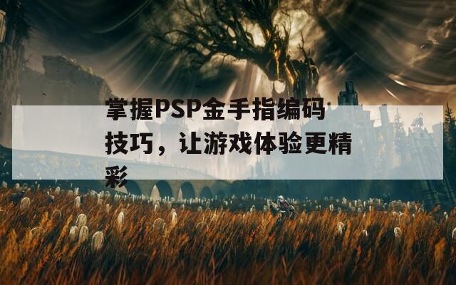 掌握PSP金手指编码技巧，让游戏体验更精彩