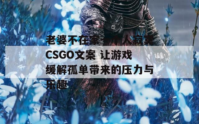 老婆不在家一个人寂寞CSGO文案 让游戏缓解孤单带来的压力与乐趣