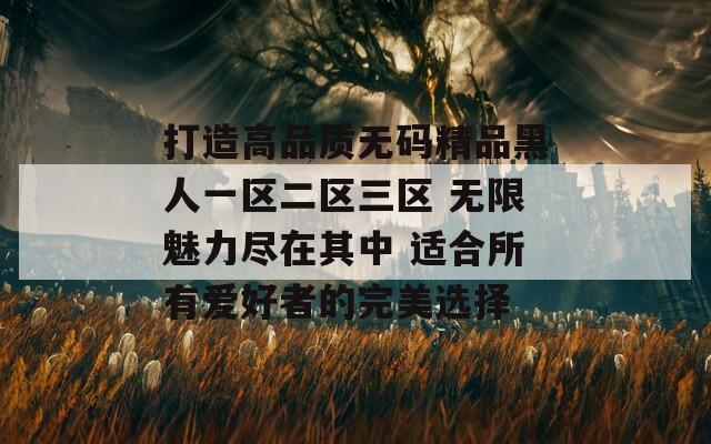 打造高品质无码精品黑人一区二区三区 无限魅力尽在其中 适合所有爱好者的完美选择