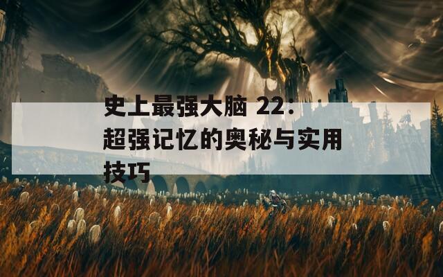 史上最强大脑 22：超强记忆的奥秘与实用技巧