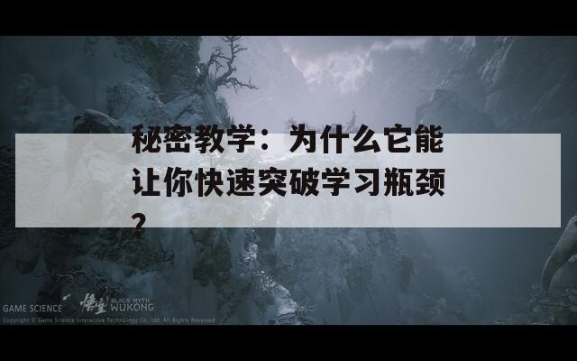 秘密教学：为什么它能让你快速突破学习瓶颈？