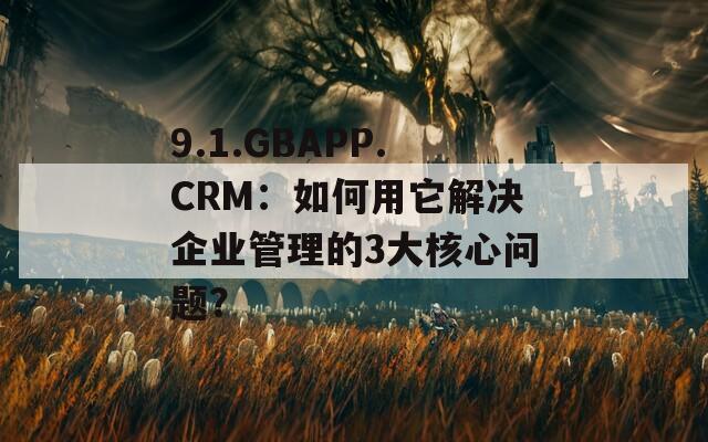 9.1.GBAPP.CRM：如何用它解决企业管理的3大核心问题？