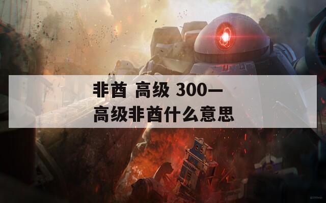 非酋 高级 300—高级非酋什么意思