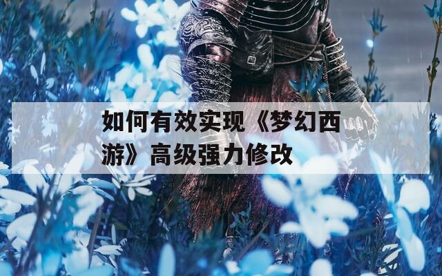 如何有效实现《梦幻西游》高级强力修改